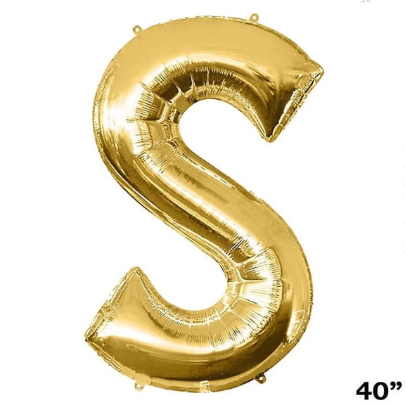 Balsa Circle 40" Mylar Foil Plain Balloon Gold Letter S