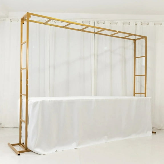 BalsaCircle Gold 6x8 feet Rectangular Double Frame Metal Freestanding Over The Table Stand Party Wedding Reception Event Decorations