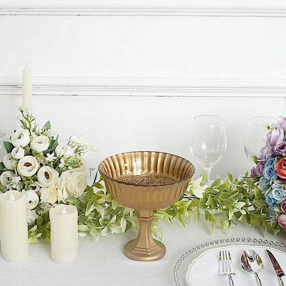 Balsa Circle Gold 7" Metal Compote Vase Roman Style Flower Pedestal Pot Party Events Decorations Supplies