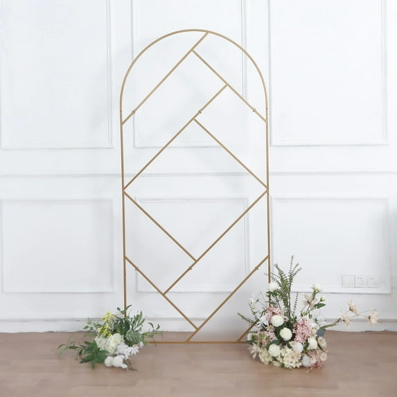 Balsa Circle Gold 7 feet Metal Round Top Geometric Wedding Backdrop Stand Party Events Decorations Supplies