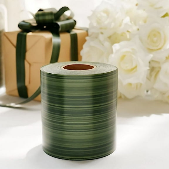 BalsaCircle Green 50 yards 4 in Satin Ribbon Roll Two Sided Ti Leaf Pattern Party Events Decorations Supplies