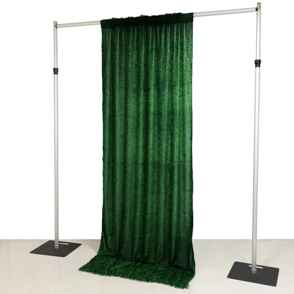 BalsaCircle Green 5x10 feet Shaggy Fringe Polyester Backdrop Curtain Panel Party Wedding Reception Ceremony Events Photography Background Home Decorations Supplies