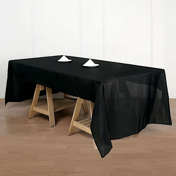 BalsaCircle Halloween 50" x 120" Black Rectangle Washable Decorative Polyester Solid Tablecloth