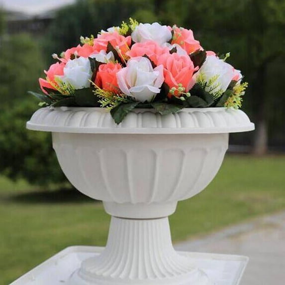 BalsaCircle Ivory 4 Pieces 12" Vases Centerpieces Party Flowers Centerpieces Cheap Bulk