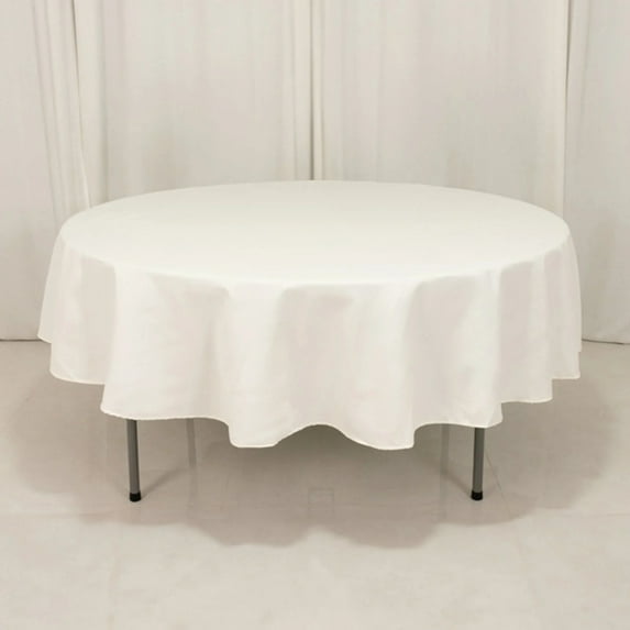 BalsaCircle Ivory 90" Cotton Blend Round Tablecloth Fabric Dining Table Cover Party Wedding Reception Birthday Catering Event Decorations
