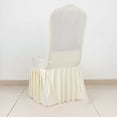 thumbnail image 1 of BalsaCircle Ivory Fitted Spandex Stretchable Banquet Chair Cover Ruffle Pleated Skirt Party Events Decorations, 1 of 8