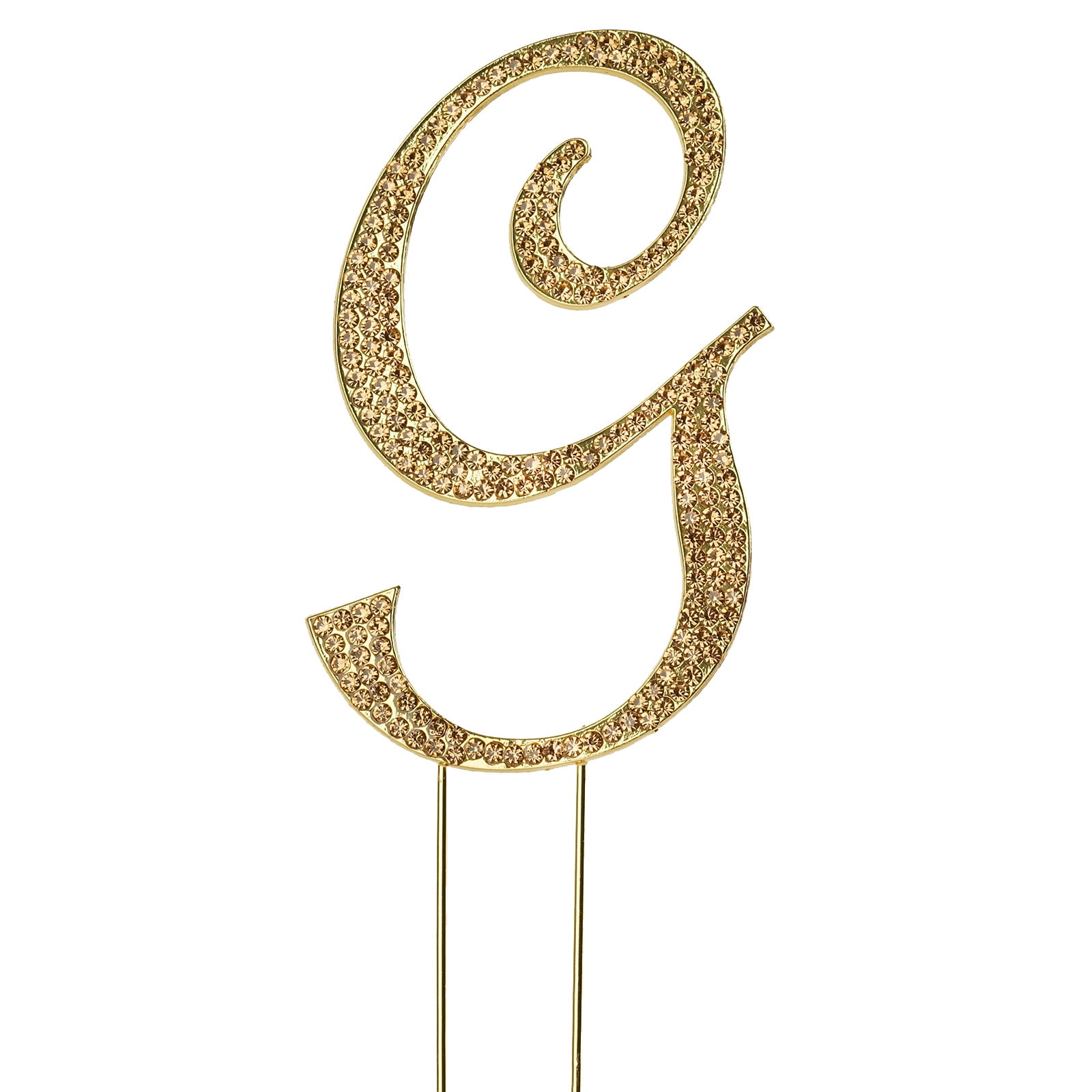 BalsaCircle Letter G Cake Topper 4.5" Gold Rhinestone Personalized Wedding Party Monogram