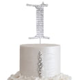 thumbnail image 1 of BalsaCircle Letter I Cake Topper 2.5" Silver Rhinestone Personalized Wedding Party Monogram Decorations, 1 of 2