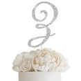 thumbnail image 1 of BalsaCircle Letter Z Cake Topper 4.5" Silver Rhinestone Personalized Wedding Party Monogram Decorations, 1 of 2