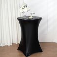thumbnail image 1 of BalsaCircle Metallic Black Premium Cocktail Table Cover Fitted Spandex Tablecloth, 1 of 8
