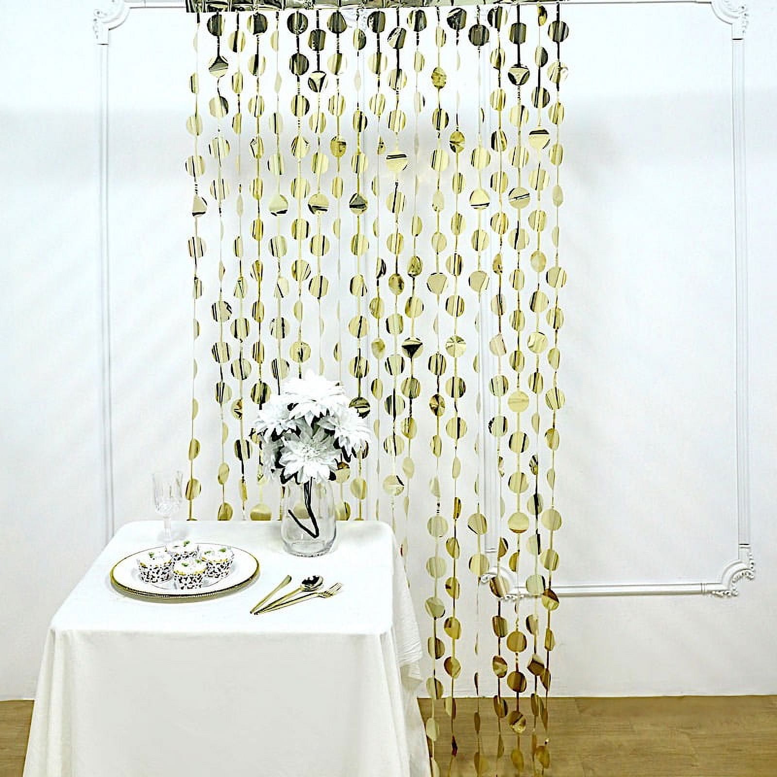 Gold & White Accordion Fringe Foil Tissue Ceiling Decoration, 12ft