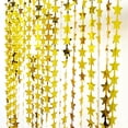 thumbnail image 1 of BalsaCircle Metallic Gold Star 6 feet Foil Tassels Fringe Backdrop Curtains Party Events, 1 of 8