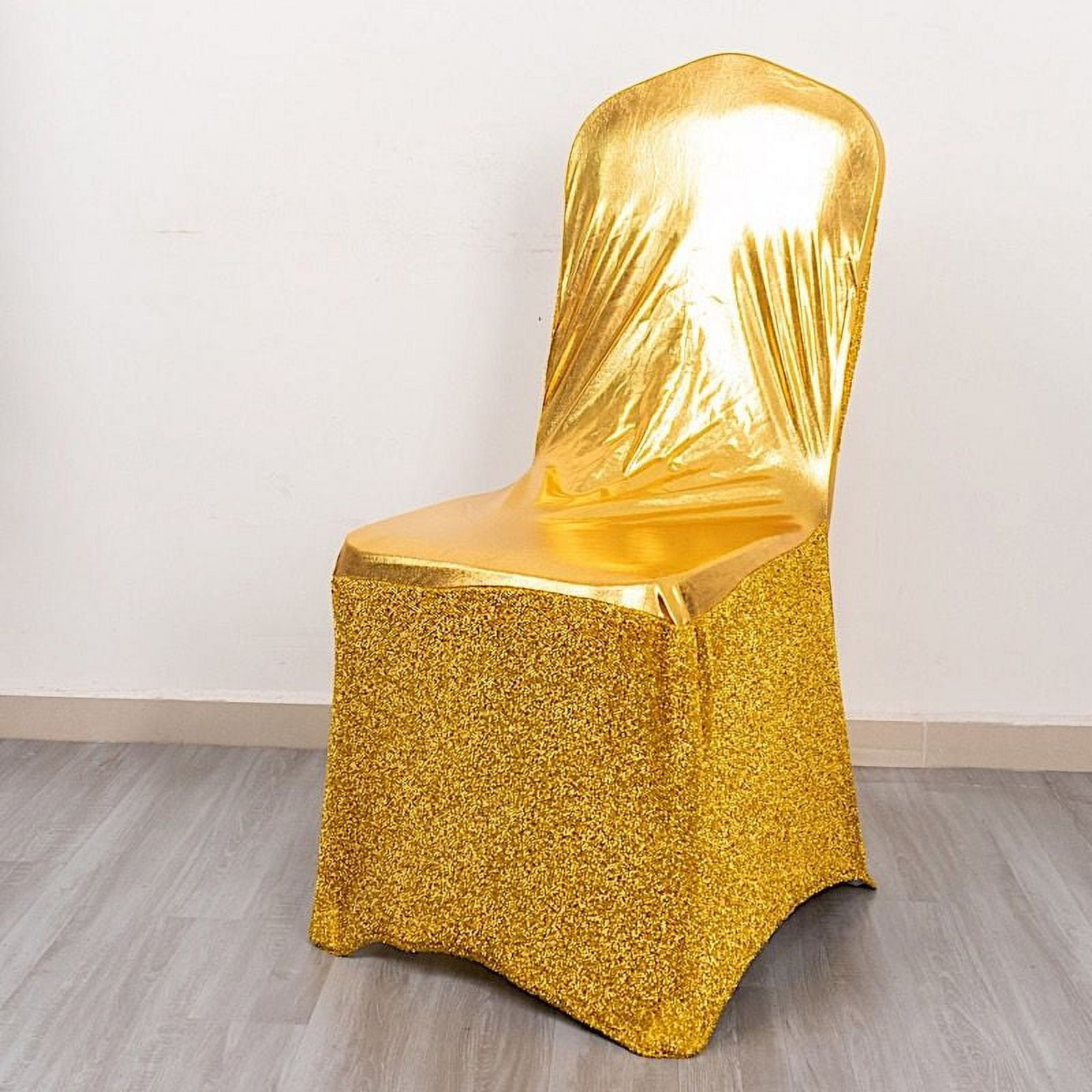 Metallic gold chair covers sale