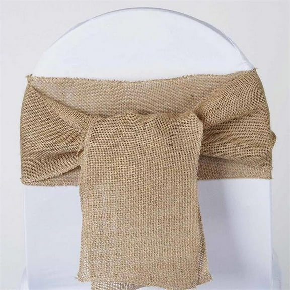 BalsaCircle Natural Brown Burlap Chair Sash Wedding Party Reception