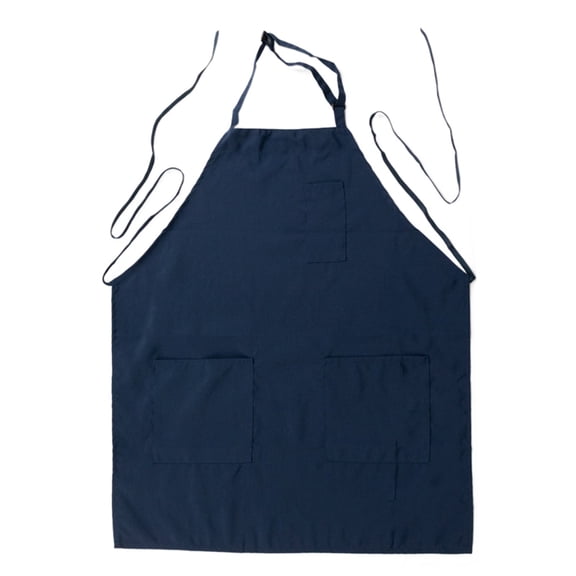 BalsaCircle Navy Blue Premium Polyester Cooking Apron with Adjustable Neck and Long Ties Unisex Kitchen Chef Baking Craft BBQ Grilling Gardening