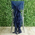 thumbnail image 1 of BalsaCircle Navy Blue Premium Solid Curly Chiffon Chair Sashes Wedding Slipcovers, 1 of 4