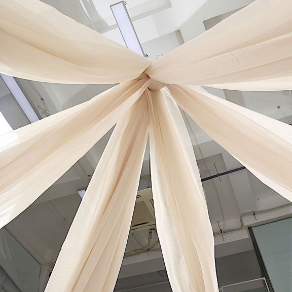 BalsaCircle Nude 20 feet Premium Sheer Voile Ceiling Draping Panel Wedding Party Decorations