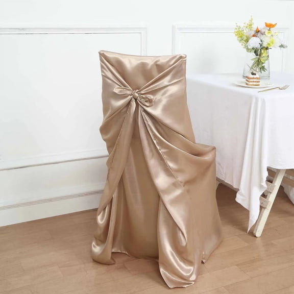 Balsa Circle Nude Universal Solid Satin Chair Covers Slipcovers Wedding Decorations