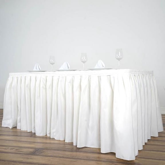 Balsa Circle 17 feet x 29" Ivory Polyester Banquet Table Skirt