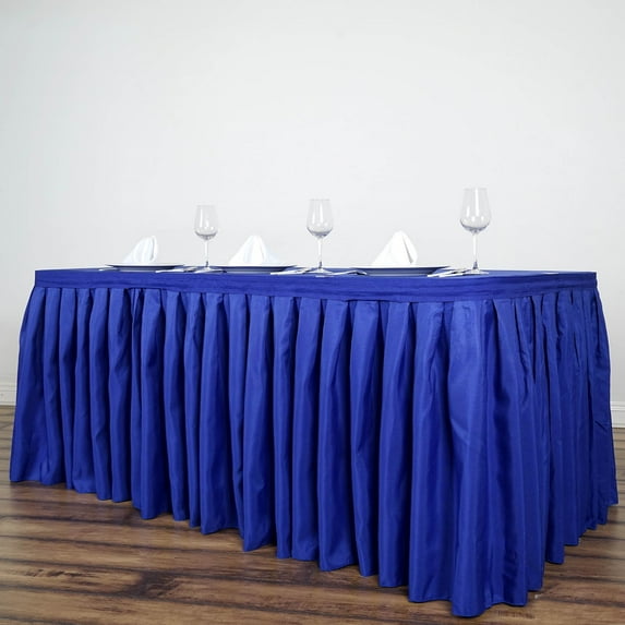 BalsaCircle Patriotic 17 feet x 29" Royal Blue Polyester Table Skirt Veterans Day 4th July Military Party