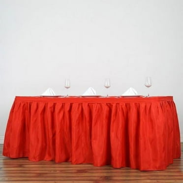 BalsaCircle Patriotic 21 feet x 29" Red Polyester Table Skirt Veterans Day 4th July Military Party