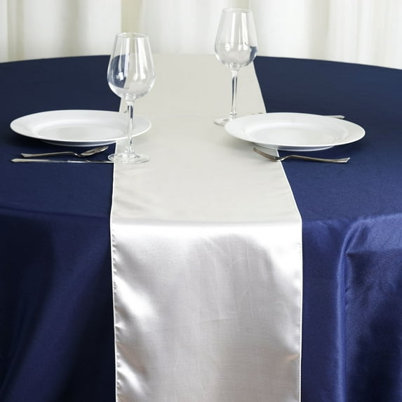 Balsa Circle Patriotic 25 Ivory Satin 12" x 108" Table Runners Veterans Day 4th July Table Top Party Linens