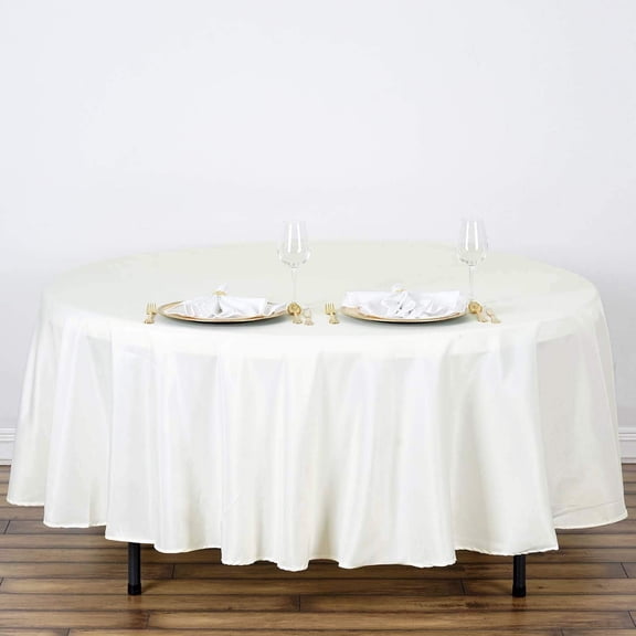 BalsaCircle 10 Pieces 108" Ivory Round Polyester Tablecloths Fabric Table Cover Linens