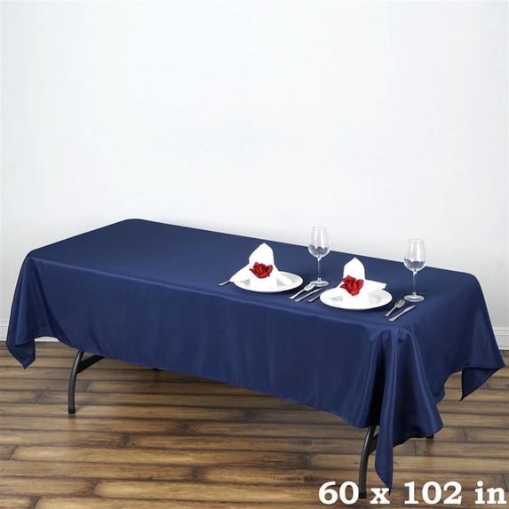 BalsaCircle 10 Pieces 60" x 102" Navy Blue Rectangle Polyester Tablecloths Table Cover Linen