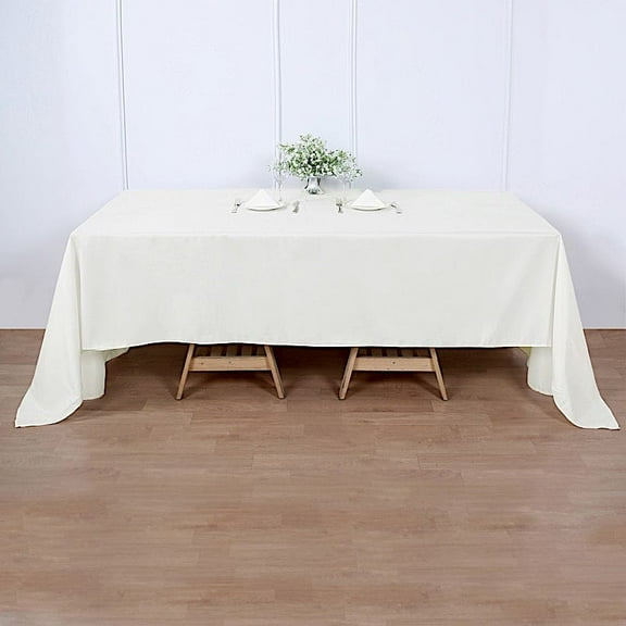 Balsa Circle 10 Pieces 60" x 126" Ivory Rectangle Polyester Tablecloths Table Cover Linens