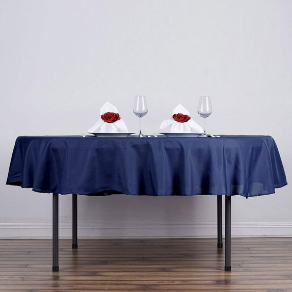 BalsaCircle 10 Pieces 70" Navy Blue Round Polyester Tablecloths Fabric Table Cover Linens