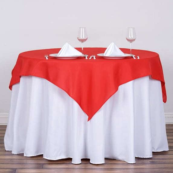 BalsaCircle 6 Pieces 54" x 54" Red Square Polyester Tablecloths Table Cover Linens