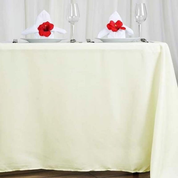 BalsaCircle 6 Pieces 72" x 120" Ivory Rectangle Polyester Tablecloths Table Cover Linens