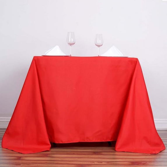 BalsaCircle Christmas Holidays 6 Pieces 90" x 90" Red Square Polyester Tablecloths Linen