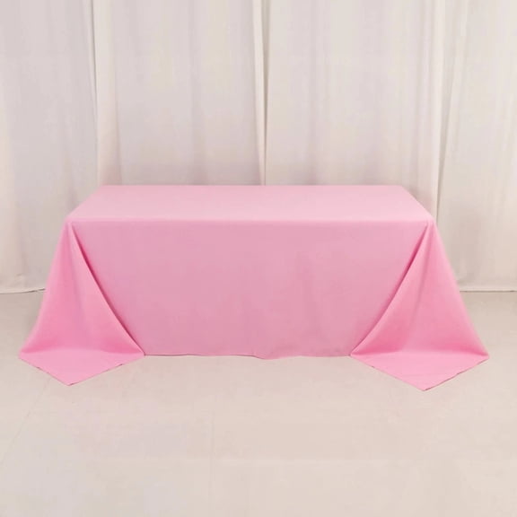 BalsaCircle Pink 90" x 132" Premium Polyester Rectangular Tablecloth Table Linens Wedding Reception Party Catering Event Decorations