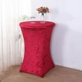 thumbnail image 1 of BalsaCircle Red Round Fitted Cocktail Table Cover Crushed Velvet Tablecloth Party Events Decorations Supplies, 1 of 8