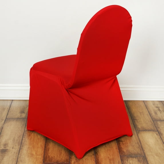 BalsaCircle Red Spandex Stretchable Banquet Solid Chair Covers Slipcovers