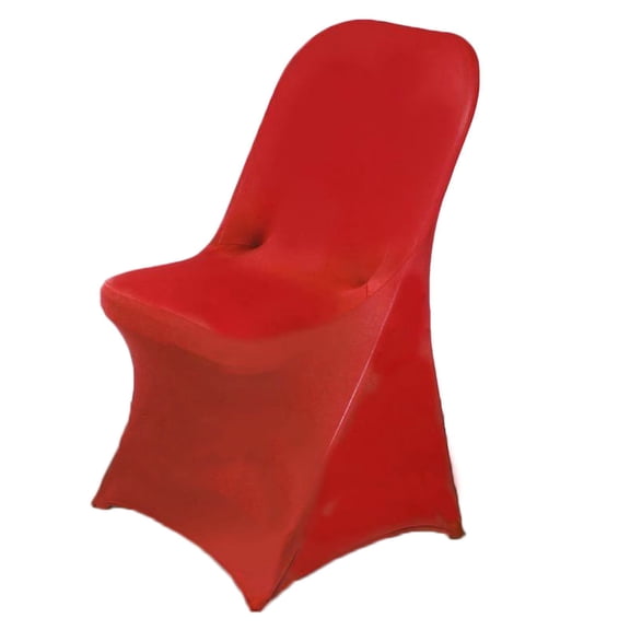 BalsaCircle Red Spandex Stretchable Folding Solid Chair Covers Slipcovers Wedding decorations