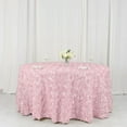 thumbnail image 1 of BalsaCircle Round 120" Satin Raised Tablecloth Rosette Floral Dinner Kitchen Blush, 1 of 8