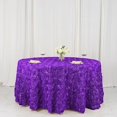 thumbnail image 1 of BalsaCircle Round 120" Satin Raised Tablecloth Rosette Floral Dinner Kitchen Purple, 1 of 8