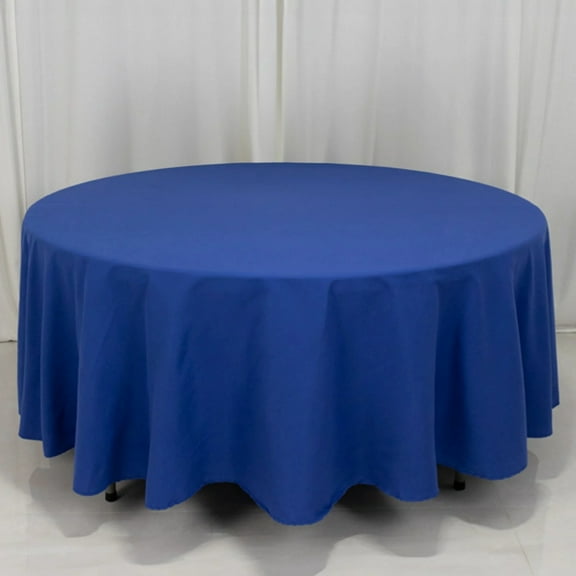 BalsaCircle Royal Blue 108" Cotton Blend Round Tablecloth Fabric Dining Table Cover Party Wedding Reception Birthday Catering Event Decorations