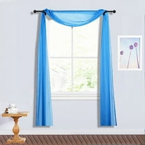 Efavormart 18Ft Dusty Blue Sheer Organza Curtain Panels, Window Scarf ...