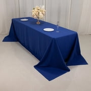 BalsaCircle Royal Blue 90 x 156 Cotton Blend Rectangular Tablecloth Wrinkle Resistant Fabric Table Linens Party Wedding Reception Event Decorations