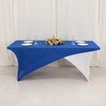 thumbnail image 1 of BalsaCircle Royal Blue and White 6 feet Cross Over Fitted Spandex Tablecloth Rectangular Table Cover Party Wedding Linens Reception Catering Event Decorations, 1 of 8