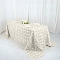 thumbnail image 1 of BalsaCircle Satin 90" x 132" Raised Rectangle Tablecloth Rosette Floral Dinner Kitchen Ivory, 1 of 8