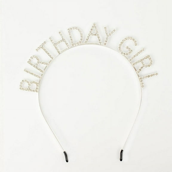 BalsaCircle Silver 7" Metal Birthday Girl Tiara Headband Rhinestones Party Events Decorations Supplies