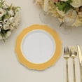thumbnail image 1 of BalsaCircle WHITE GOLD 10 Round 10" Disposable Salad Plastic Plates Blossom Design Party Tableware Decorations, 1 of 8
