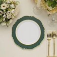 thumbnail image 1 of BalsaCircle WHITE HUNTER GREEN 10 Round 10" Disposable Salad Plastic Plates Blossom Design Party Decorations, 1 of 8