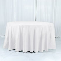 BalsaCircle White 132" Cotton Blend Round Tablecloth Fabric Dining Table Cover Party Wedding Reception Birthday Catering Event Decorations