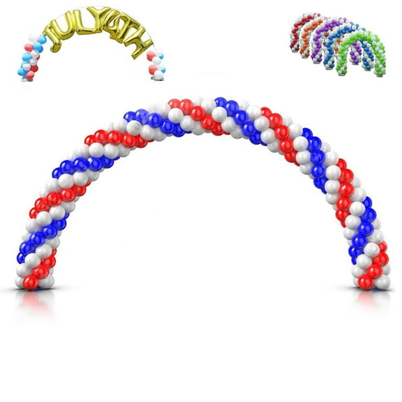 BalsaCircle White 19 feet Plain Balloon Arch Stand Kit Wedding Graduation Party