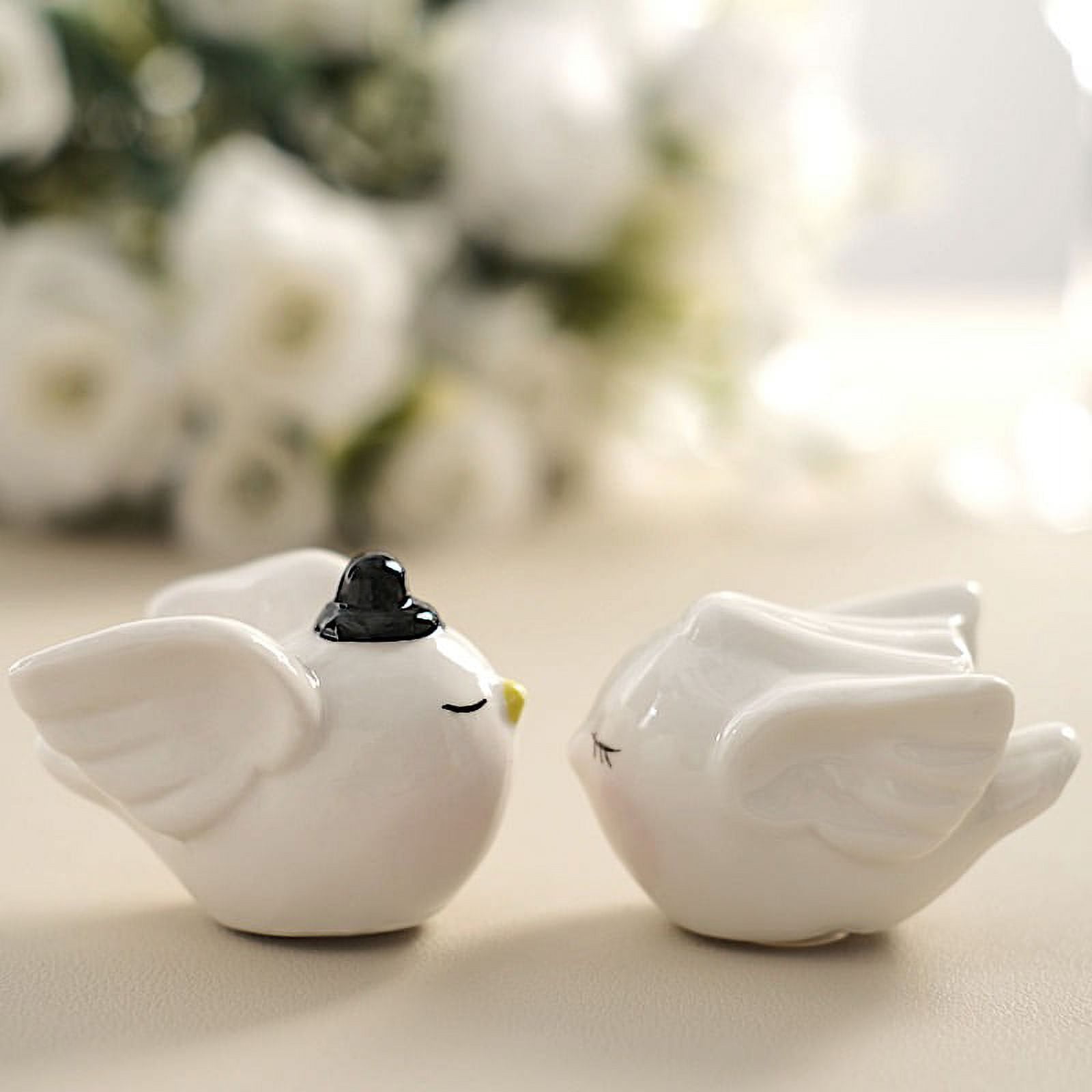 BalsaCircle White 2.5" Love Birds Salt Pepper Shakers Gift Box Wedding ...